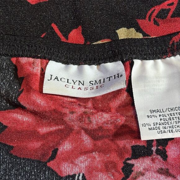 Jaclyn Smith Classic Vintage Y2K Floral Red/Black  Maxi Skirt Size S Whimsigoth - Picture 5 of 10